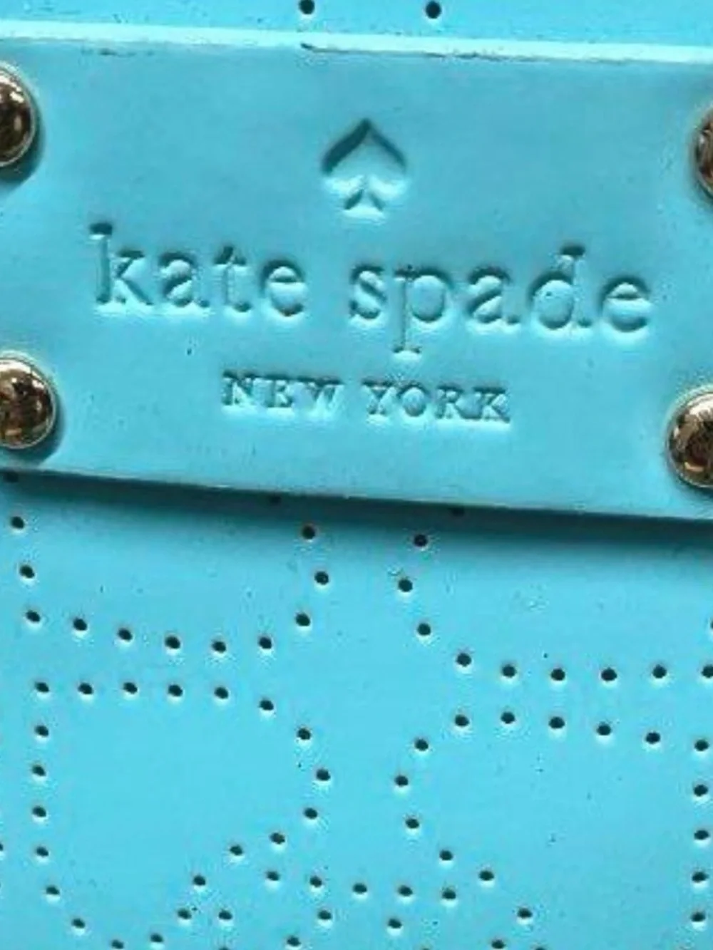 Kate spade Turquoise Perforated Patent Crossbody Bag Storybook Liner